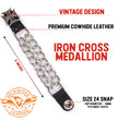 Milwaukee Leather MLA6045SET Iron Cross 4-PCS Vest Extender Double Chrome Chains w/ Genuine Leather 6