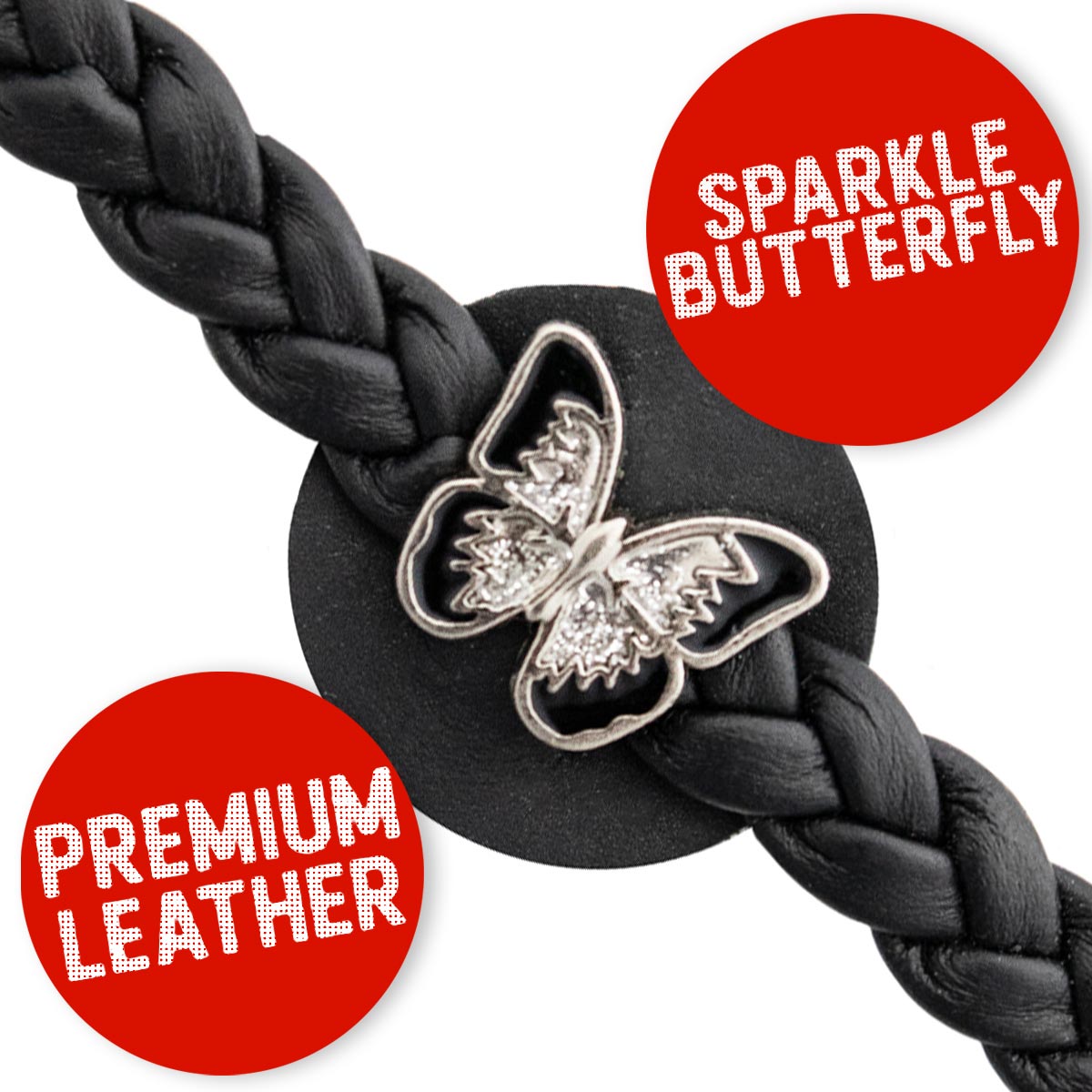 Milwaukee Leather Spark Medallion Vest Extender Genuine Leather Braided Strap 6.5" Extension 4-PCS MLA6068SET