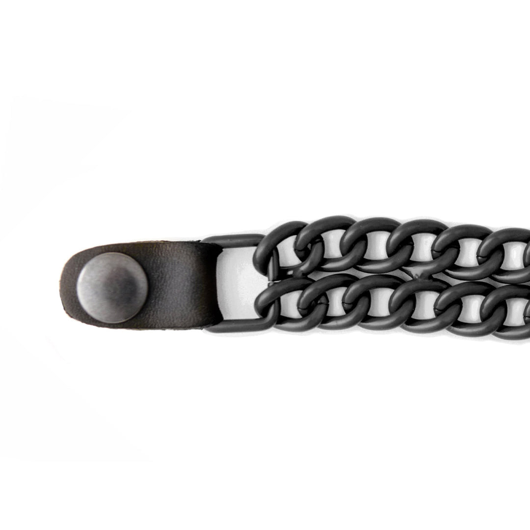 Milwaukee Leather MLA6095 Black 4 Inch 4-PCS Vest Extender Set - Double Chrome Chains w/ Genuine Leather