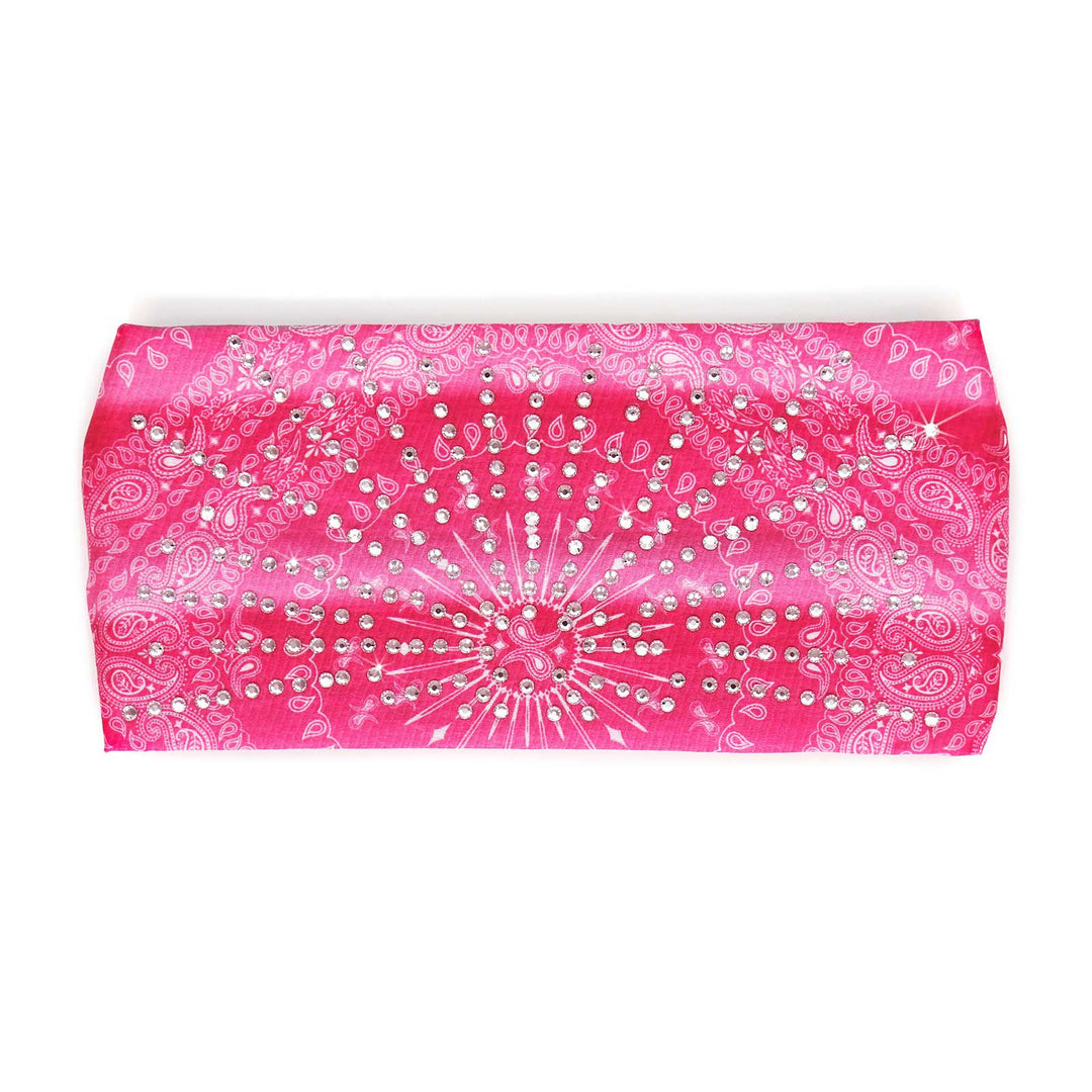 Milwaukee Leather | Bling Designed Wide Headbands-Headwraps for Women Biker bandana Classic Pink- MLA8005