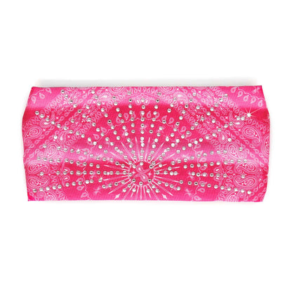 Milwaukee Leather | Bling Designed Wide Headbands-Headwraps for Women Biker bandana Classic Pink- MLA8005