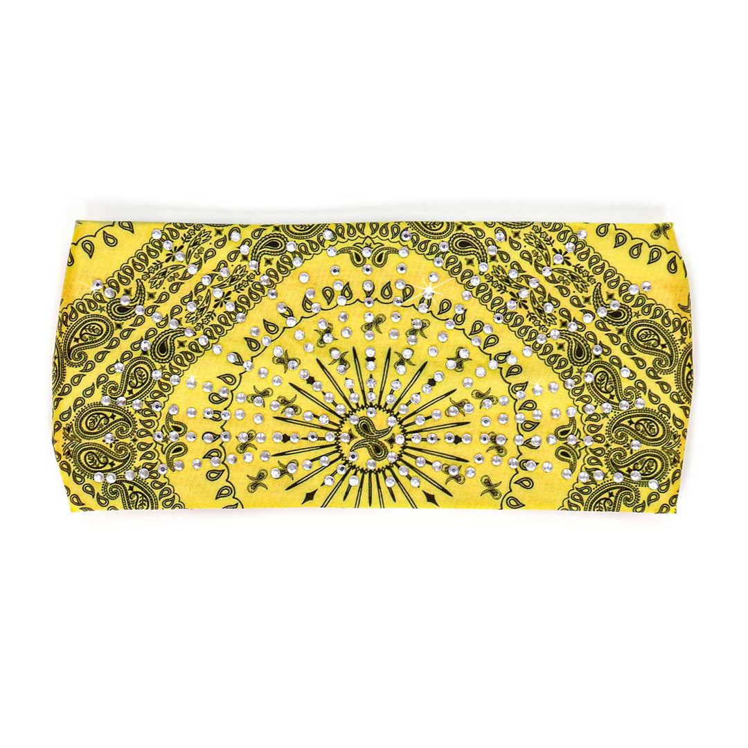 Milwaukee Leather | Bling Designed Wide Headbands-Headwraps for Women Biker bandana Classic Yellow- MLA8011