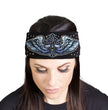 Milwaukee Leather | Bling Designed Wide Headbands-Headwraps for Women Biker Bandana with Cross Wings - MLA8018