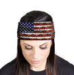 Milwaukee Leather | Bling Designed Wide Headbands-Headwraps for Women Biker Bandana with Flag Roses - MLA8021