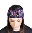 Milwaukee Leather | Bling Designed Wide Headbands-Headwraps for Women Biker Bandana with Heart Lock - MLA8025