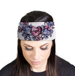 Milwaukee Leather | Bling Designed Wide Headbands-Headwraps for Women Biker Bandana with Heart Lock White - MLA8026