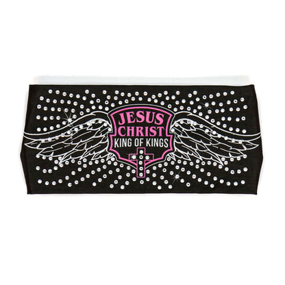 Milwaukee Leather | Bling Designed Wide Headbands-Headwraps for Women Biker Bandana with Jesus Wings- MLA8029