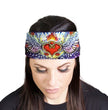 Milwaukee Leather | Bling Designed Wide Headbands-Headwraps for Women Biker Bandana with Scared Heart - MLA8039