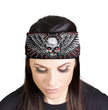 Milwaukee Leather | Bling Designed Wide Headbands-Headwraps for Women Biker Bandana with Skull And Wings - MLA8041