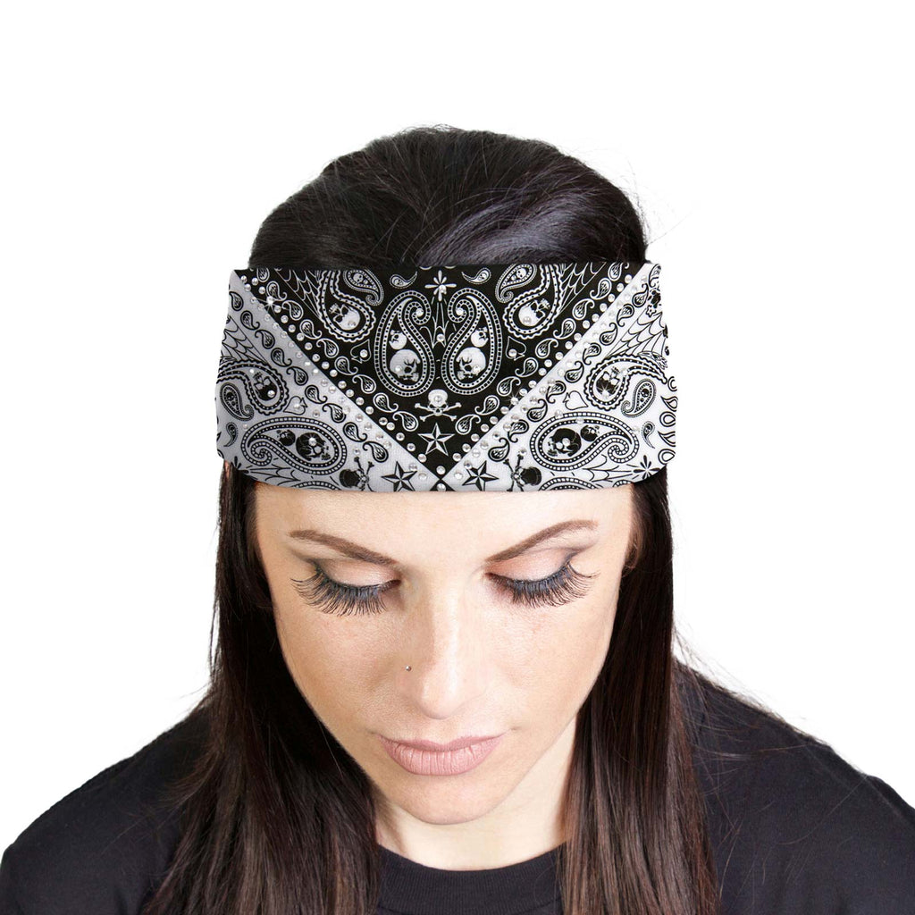Milwaukee Leather | Bling Designed Wide Headbands-Headwraps for
