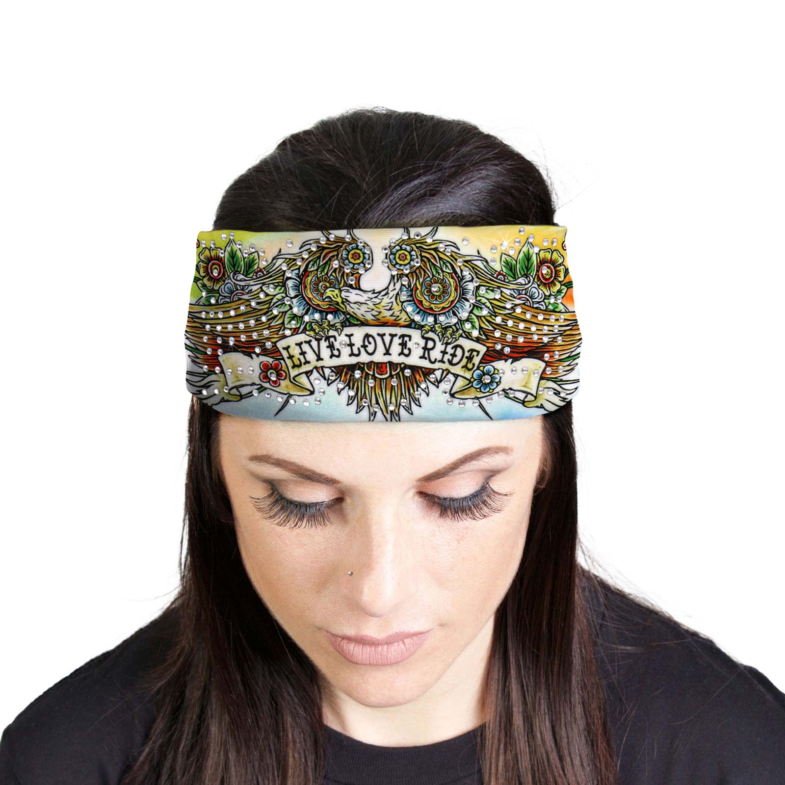 Milwaukee Leather | Bling Designed Wide Headbands-Headwraps for Women Biker Bandana