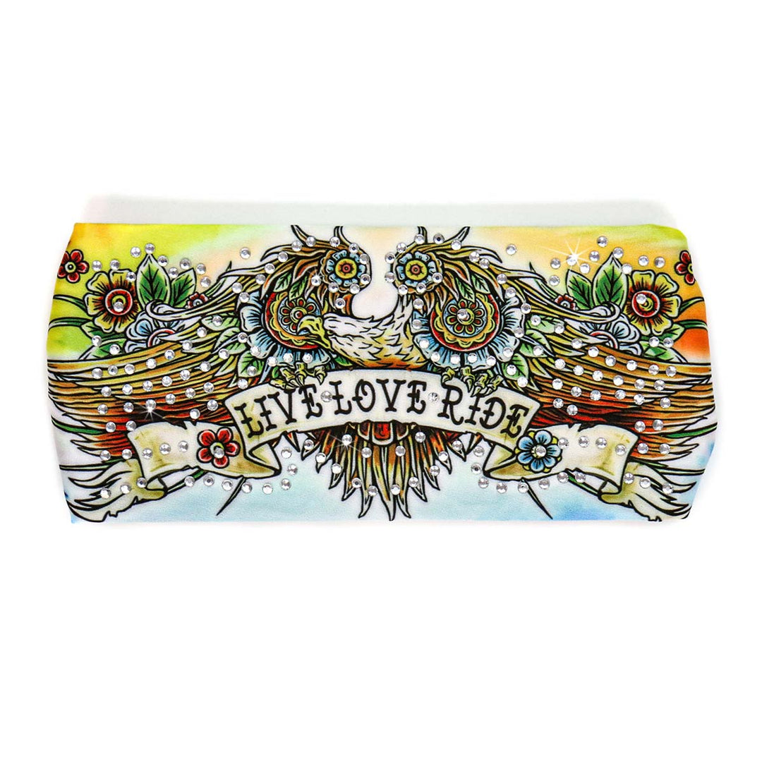Milwaukee Leather | Bling Designed Wide Headbands-Headwraps for Women Biker Bandana with Tattoo Eagle - MLA8046