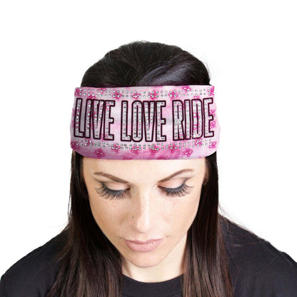 Milwaukee Leather | Bling Designed Wide Headbands-Headwraps for Women Biker Bandana with Live Love Ride- MLA8047