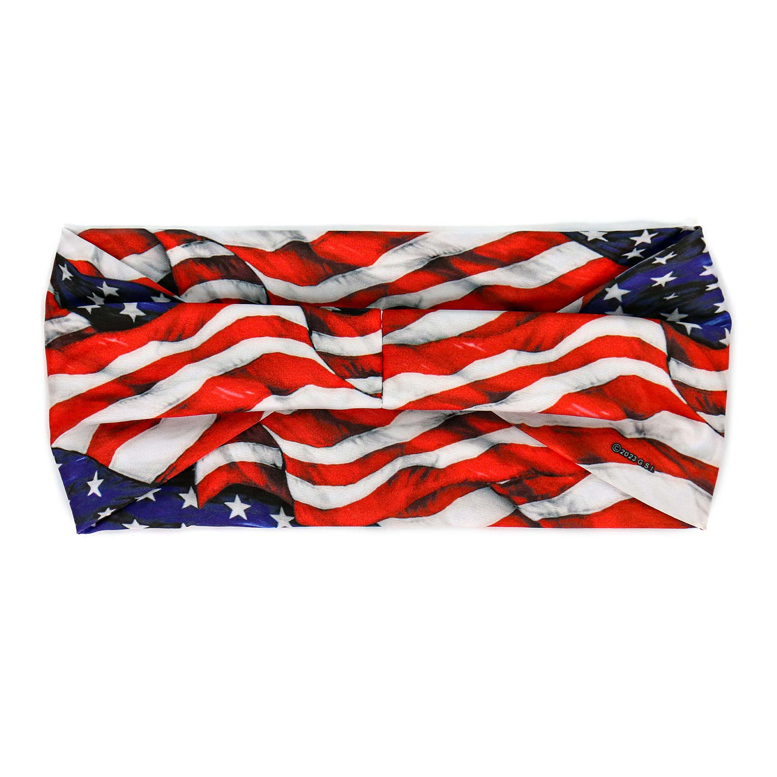 Milwaukee Leather | Bling Designed Wide Headbands-Headwraps for Women Biker Bandana with Waving Flag - MLA8048