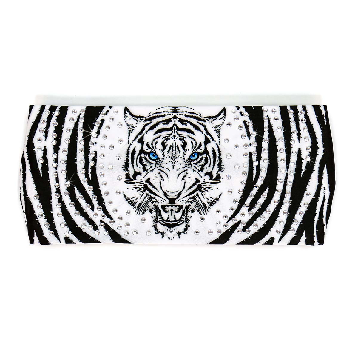 Milwaukee Leather | Bling Designed Wide Headbands-Headwraps for Women Biker Bandana with White Tiger - MLA8050