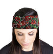 Milwaukee Leather | Bling Designed Wide Headbands-Headwraps for Women Biker Bandana with Wild Roses- MLA8051
