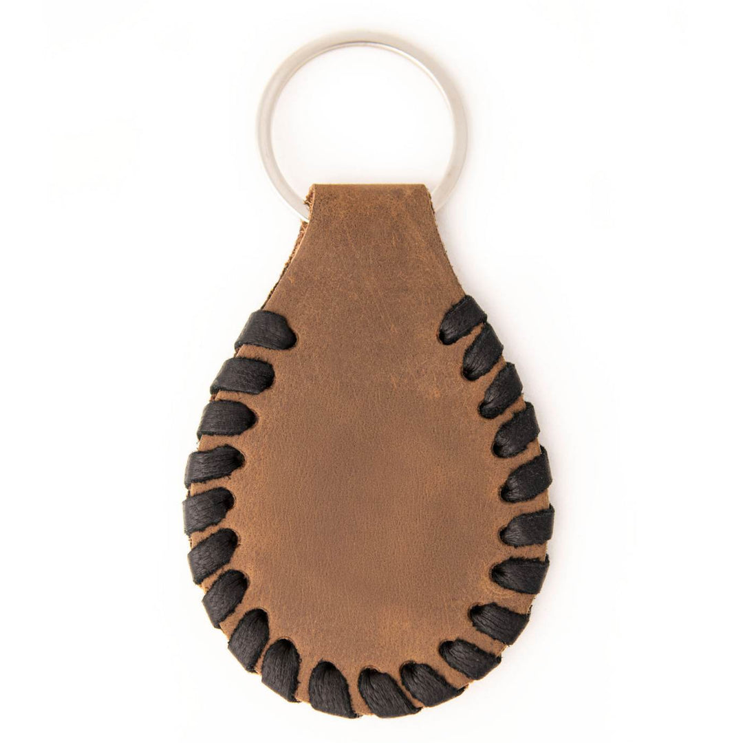 Milwaukee Leather Brown Second Amendment Pewter Emblem Key Chain - MLA9502