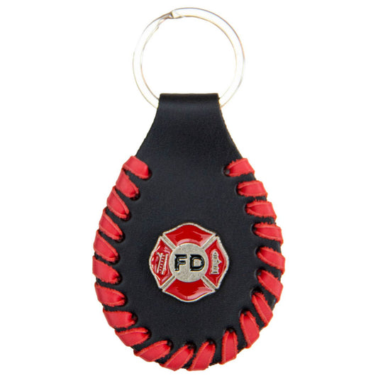 Milwaukee Leather Key Chain with Leather Original Pewter Emblem