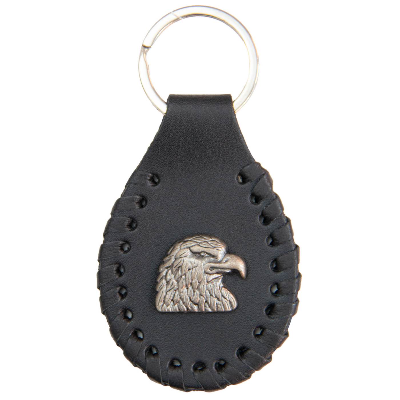 Milwaukee Leather Key Chain with Leather Original Pewter Emblem