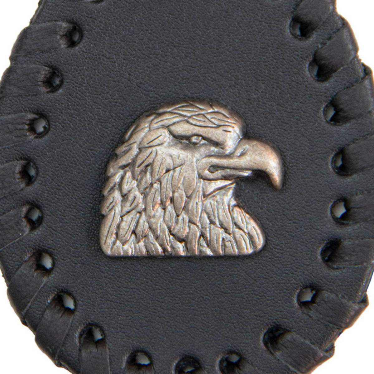 Milwaukee Leather Key Chain with Leather Original Pewter Emblem