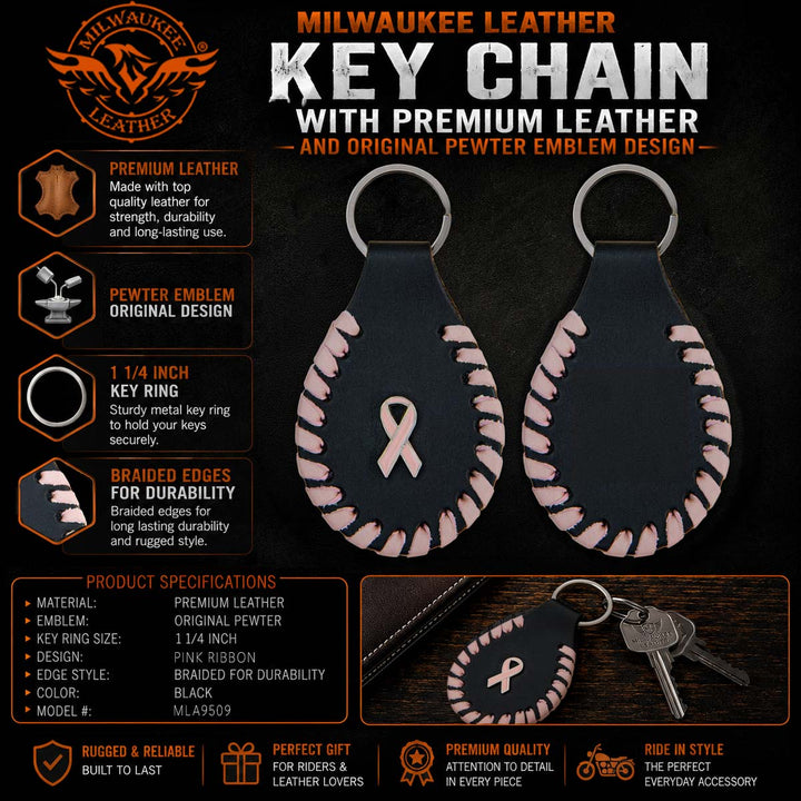Milwaukee Leather Black Key Chain MLA9509