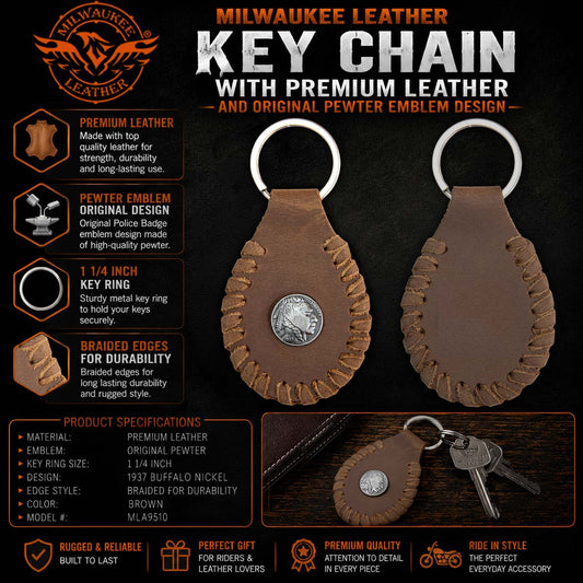 Milwaukee Leather Black Key Chain MLA9510