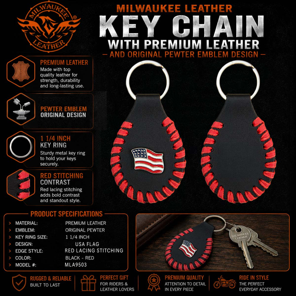 Milwaukee Leather Black Key Chain MLA9514