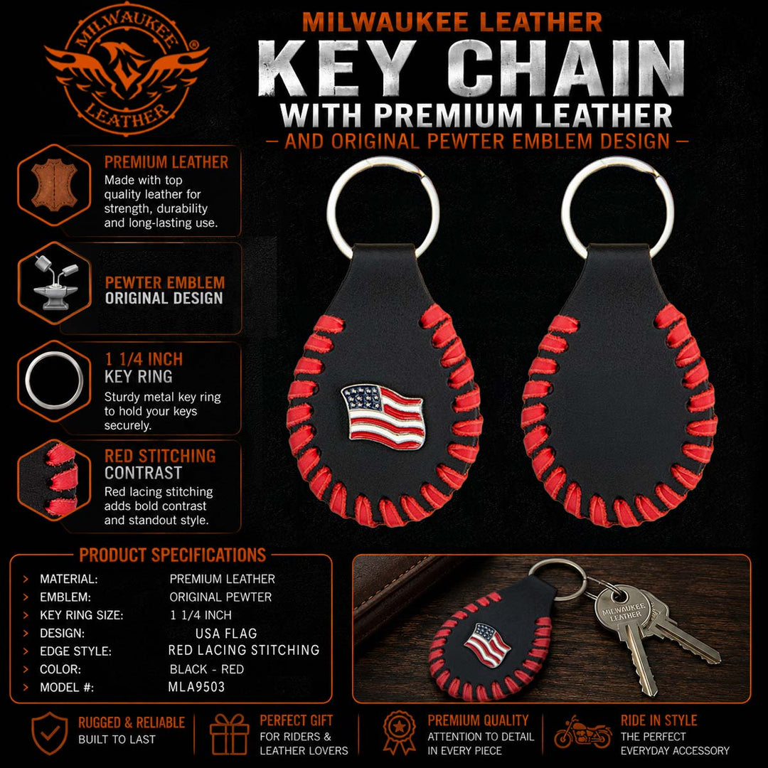 Milwaukee Leather Black Key Chain MLA9514