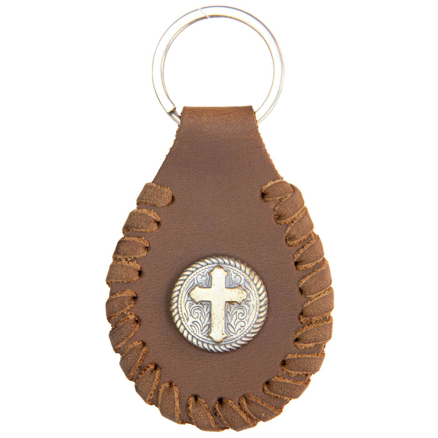 Milwaukee Leather Key Chain with Leather Original Pewter Emblem