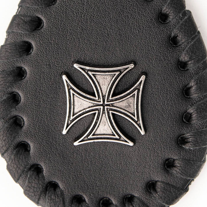 Milwaukee Leather Black Iron Cross Pewter Emblem Key Chain - MLA9518