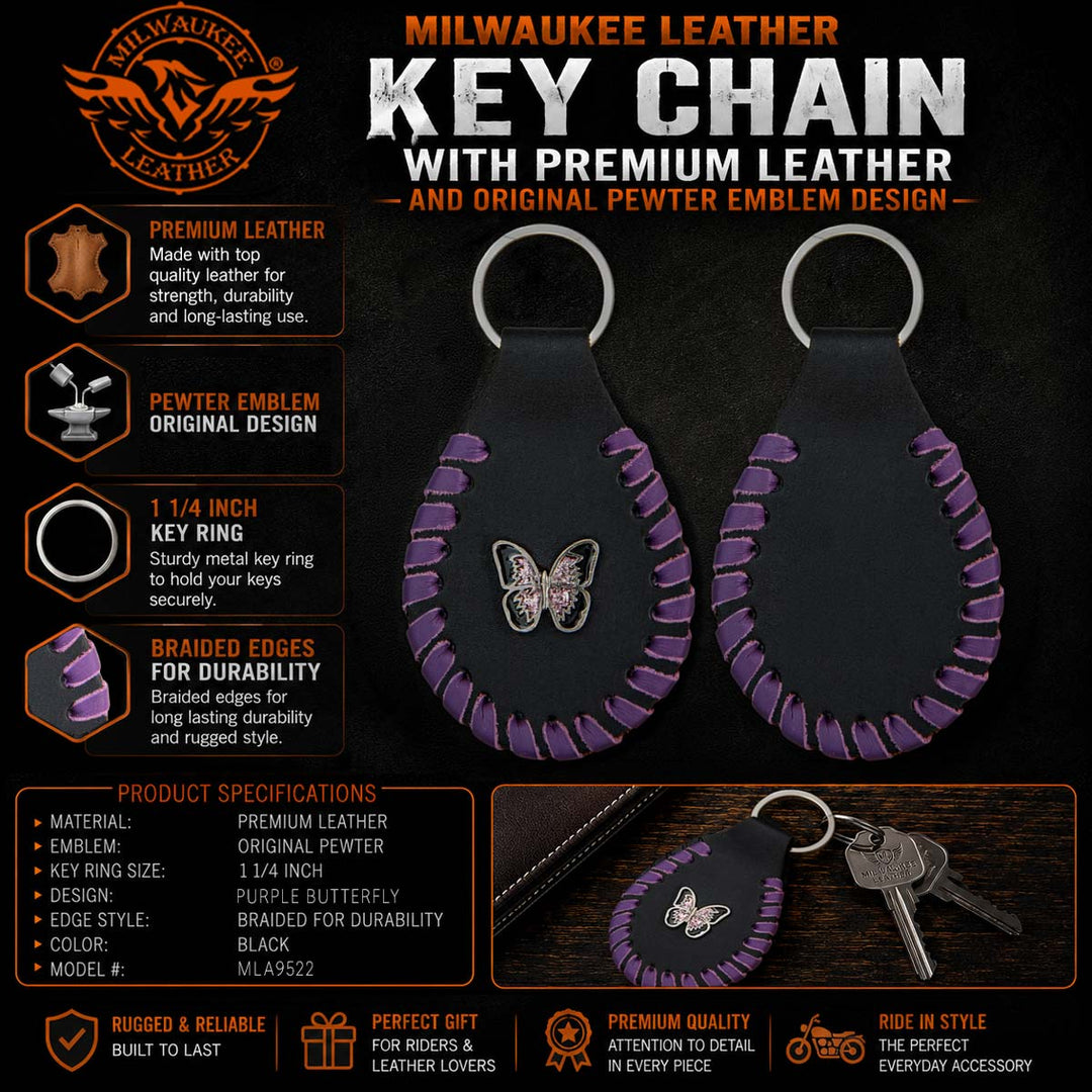 Milwaukee Leather Black Key Chain MLA9522