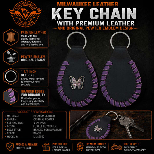 Milwaukee Leather Black Key Chain MLA9522