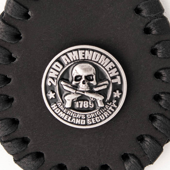 Milwaukee Leather Black 2nd Amendment Pewter Emblem Key Chain - MLA9523