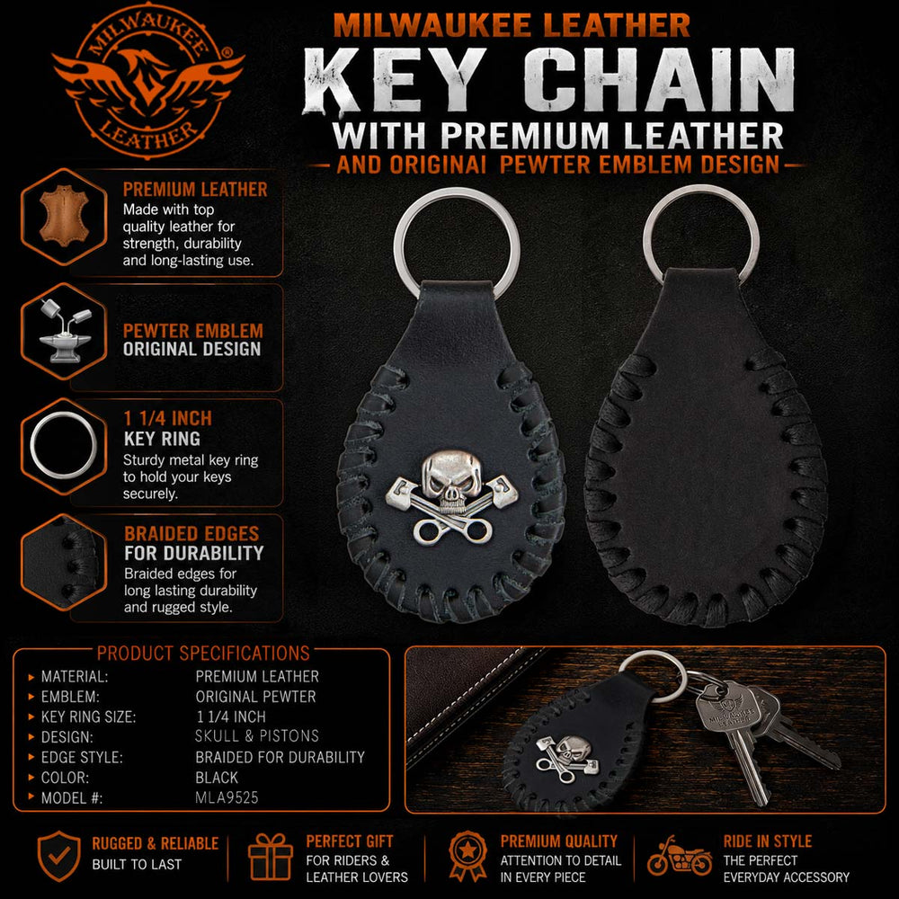 Milwaukee Leather Black Key Chain MLA9525