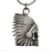 Milwaukee Leather MLB9002 'Native Skull' Motorcycle Good Luck Bell | Key Chain Accessory for Bikers