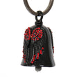 Milwaukee Leather MLB9004 'Wings with Red Diamond' Motorcycle Good Luck Bell | Key Chain Accessory for Bikers