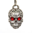 Milwaukee Leather MLB9011 'Flamed Skull with Red Eyes' Motorcycle Good Luck Bell | Key Chain Accessory for Bikers