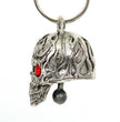 Milwaukee Leather MLB9011 'Flamed Skull with Red Eyes' Motorcycle Good Luck Bell | Key Chain Accessory for Bikers