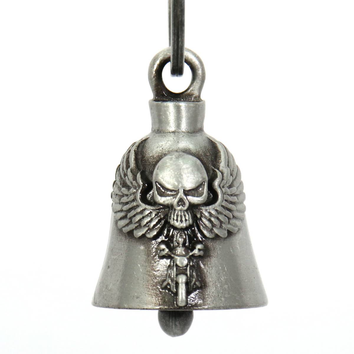 Milwaukee Leather MLB9013 'Angel Skull Biker' Motorcycle Good Luck Bell | Key Chain Accessory for Bikers