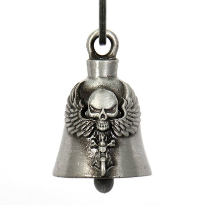 Milwaukee Leather MLB9013 'Angel Skull Biker' Motorcycle Good Luck Bell | Key Chain Accessory for Bikers