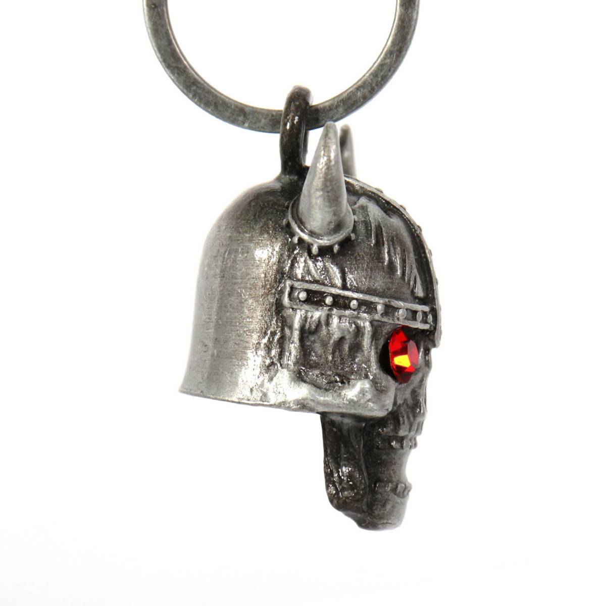 Milwaukee Leather MLB9020 'Viking Skull with Red Eyes' Motorcycle Good Luck Bell | Key Chain Accessory for Bikers