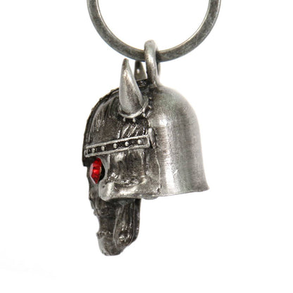 Milwaukee Leather MLB9020 'Viking Skull with Red Eyes' Motorcycle Good Luck Bell | Key Chain Accessory for Bikers