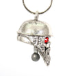 Milwaukee Leather MLB9022 'Beared Red Eye Skull with Helmet' Motorcycle Good Luck Bell | Key Chain Accessory for Bikers