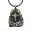Milwaukee Leather MLB9031 'Eagle Head - Live to Ride' Motorcycle Good Luck Bell | Key Chain Accessory for Bikers