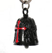 Milwaukee Leather MLB9033 Black 'Red Cross' Motorcycle Good Luck Bell | Key Chain Accessory for Bikers