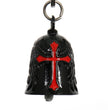 Milwaukee Leather MLB9033 Black 'Red Cross' Motorcycle Good Luck Bell | Key Chain Accessory for Bikers