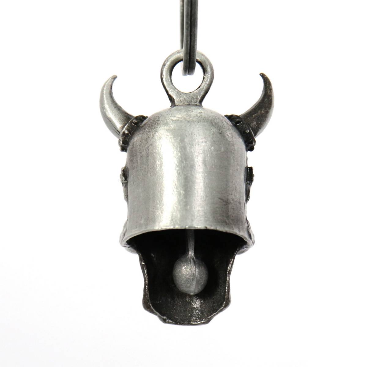 Milwaukee Leather MLB9052 'Viking Skull Horns with Black Eyes' Motorcycle Good Luck Bell | Key Chain Accessory for Bikers