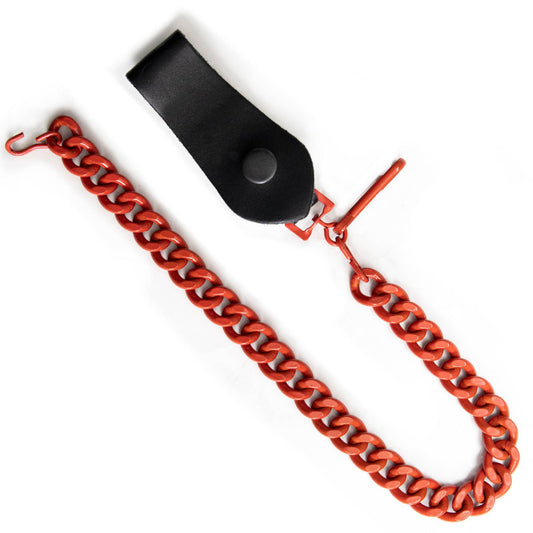 Milwaukee Leather MLC78960 Orange Metal Anti-Theft 14 Inch Wallet Chain with Snap-On Belt Loop and Key Holder