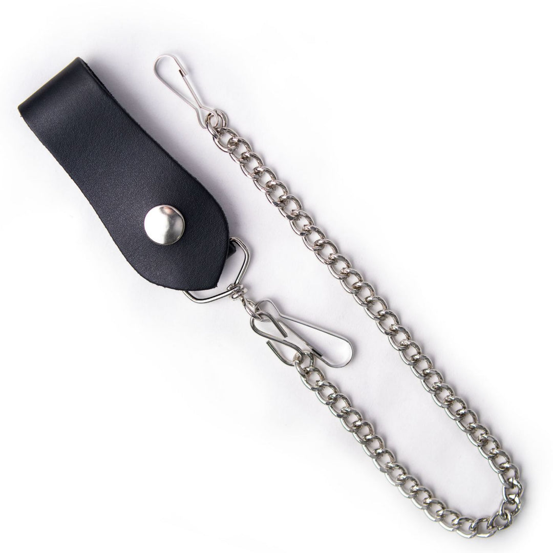 Milwaukee Leather MLC78965 Silver Metal Anti-Theft 15 Inch Wallet Chain with Snap-On Belt Loop and Key Holder