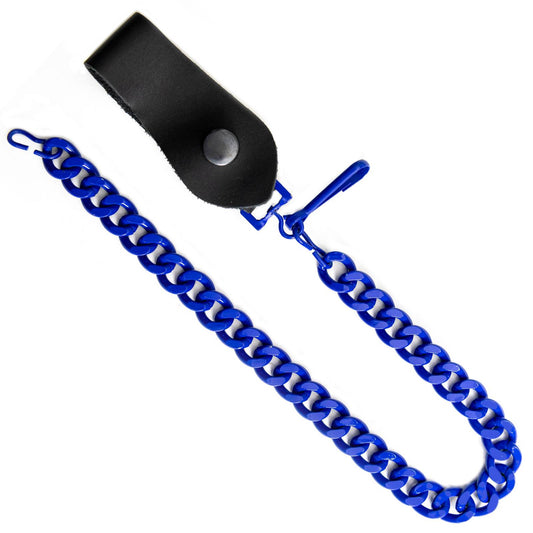Milwaukee Leather MLC78966 Blue Metal Anti-Theft 14 Inch Wallet Chain with Snap-On Belt Loop and Key Holder